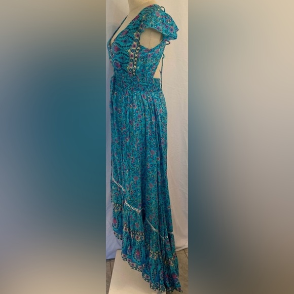 Aura Floral Blue Summer Dress Size S - Picture 6 of 10